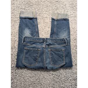 Banana Republic Jeans Womens 2 Blue Cropped Denim Stretch Distressed Casual